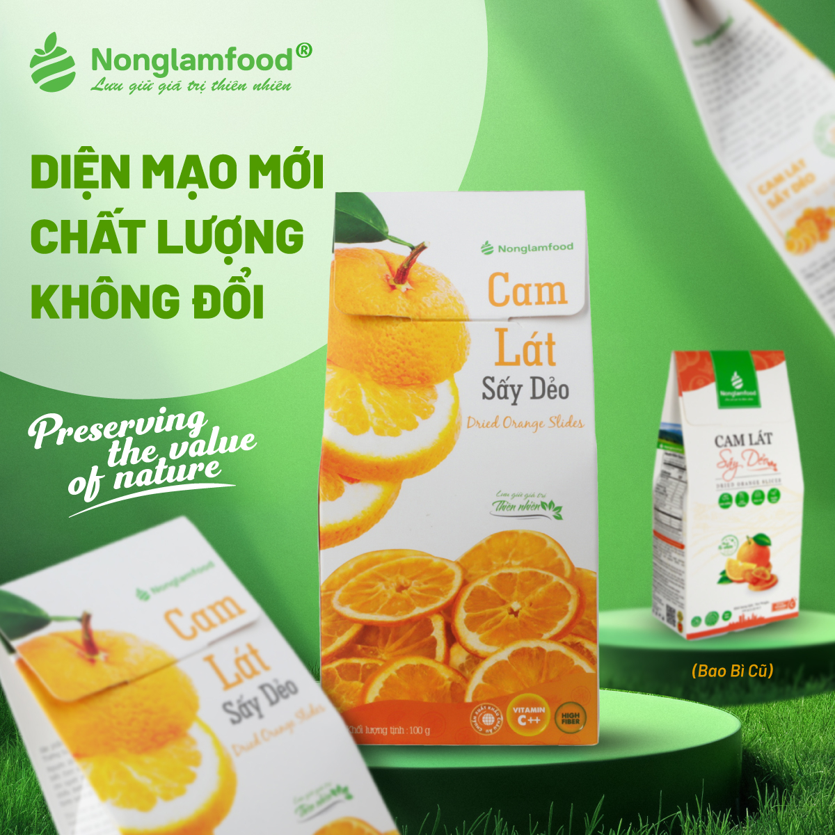 Cam lát sấy dẻo Nonglamfood – Hộp 100g