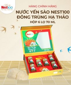 Nước Yến sào Đông trùng hạ thảo Nest100 (6 lọ + túi)