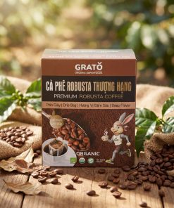 Cà Phê Robusta Hữu Cơ Thượng Hạng Phin Giấy GRATO (10 gói x10 gram)
