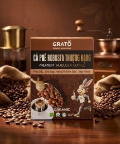 Cà Phê Robusta Hữu Cơ Thượng Hạng Phin Giấy GRATO (10 gói x10 gram)