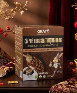 Cà Phê Robusta Hữu Cơ Thượng Hạng Phin Giấy GRATO (10 gói x10 gram)
