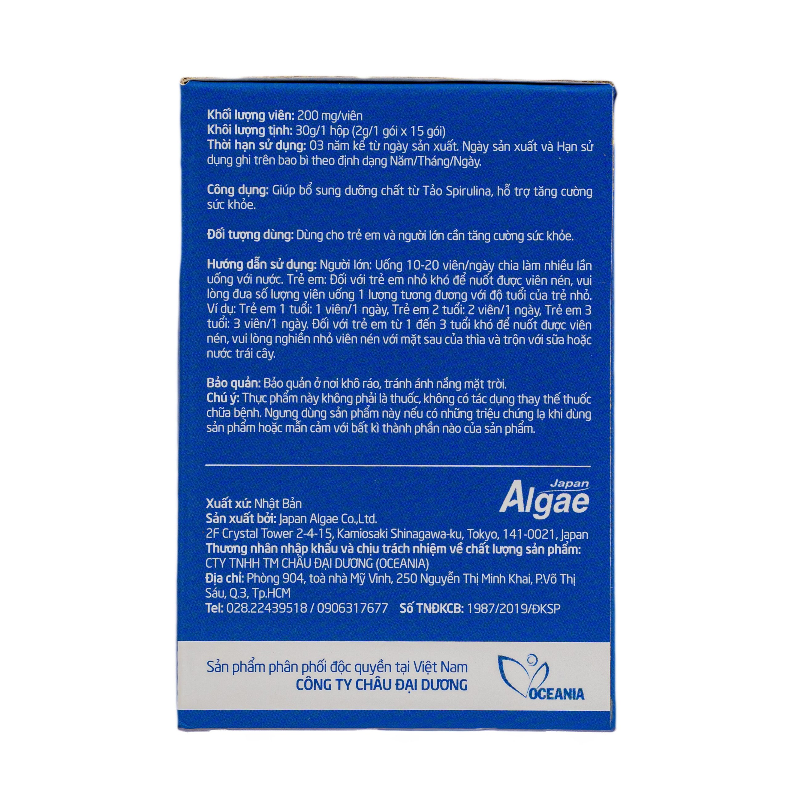 Viên Tảo Xoắn Spirulina Spimate Plus Nhật Bản 30gr