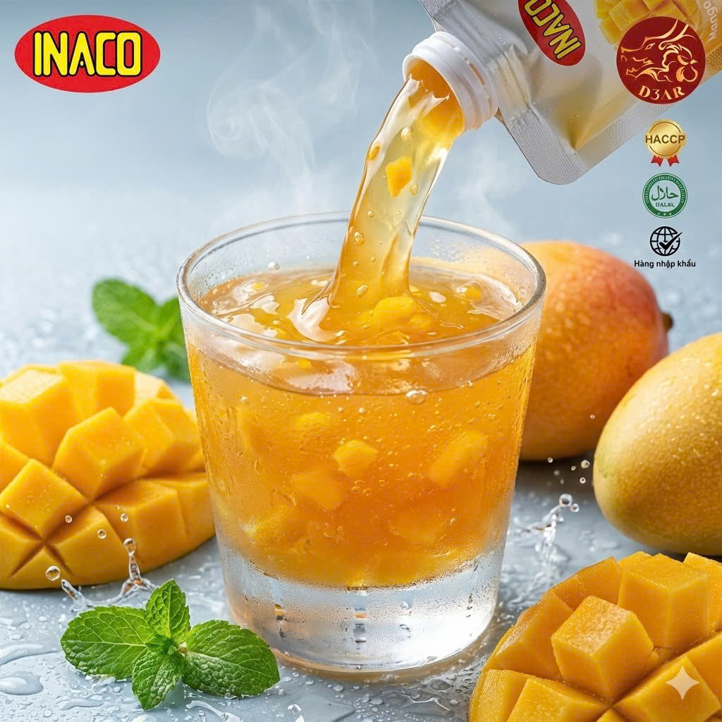 1 Gói (5 túi x 120g) INACO Jelly Drink Mango – Nước thạch quả xoài