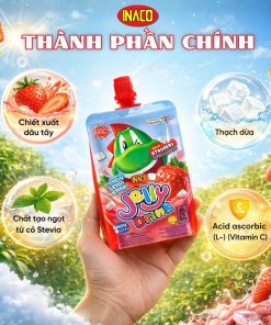 1 Gói (5 túi x 120g) INACO Jelly Drink Strawberry – Nước thạch Quả dâu tây