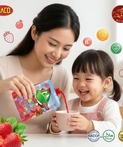 1 Gói (5 túi x 120g) INACO Jelly Drink Strawberry – Nước thạch Quả dâu tây
