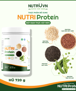 Bột đạm thực vật Nutri Protein hỗ trợ cơ bắp, tăng sức đề kháng, tim mạch (Hũ 720g)