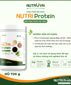 Bột đạm thực vật Nutri Protein hỗ trợ cơ bắp, tăng sức đề kháng, tim mạch (Hũ 720g)