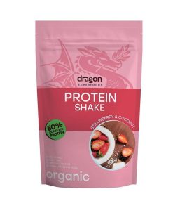Bột protein thực vật lắc dâu sữa dừa hữu cơ Dragon Superfoods 450g