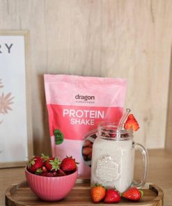 Bột protein thực vật lắc dâu sữa dừa hữu cơ Dragon Superfoods 450g
