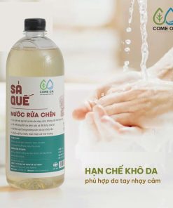 Nước rửa chén sả quế COME ON làm sạch bát đĩa, an toàn da tay 1 lít