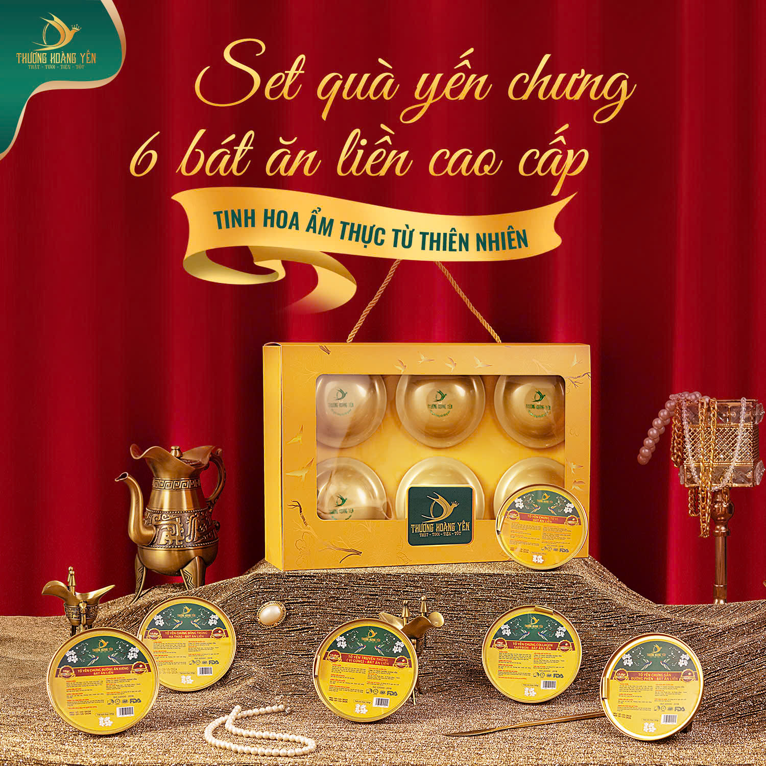 SET 6 Yến chưng Ăn liền mix vị Đặc biệt – THƯỢNG HOÀNG YẾN 140gr