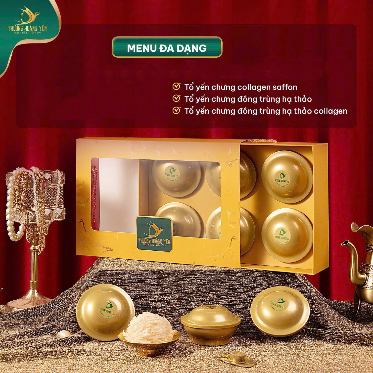 SET 6 Yến chưng Ăn liền mix vị Đặc biệt – THƯỢNG HOÀNG YẾN 140gr