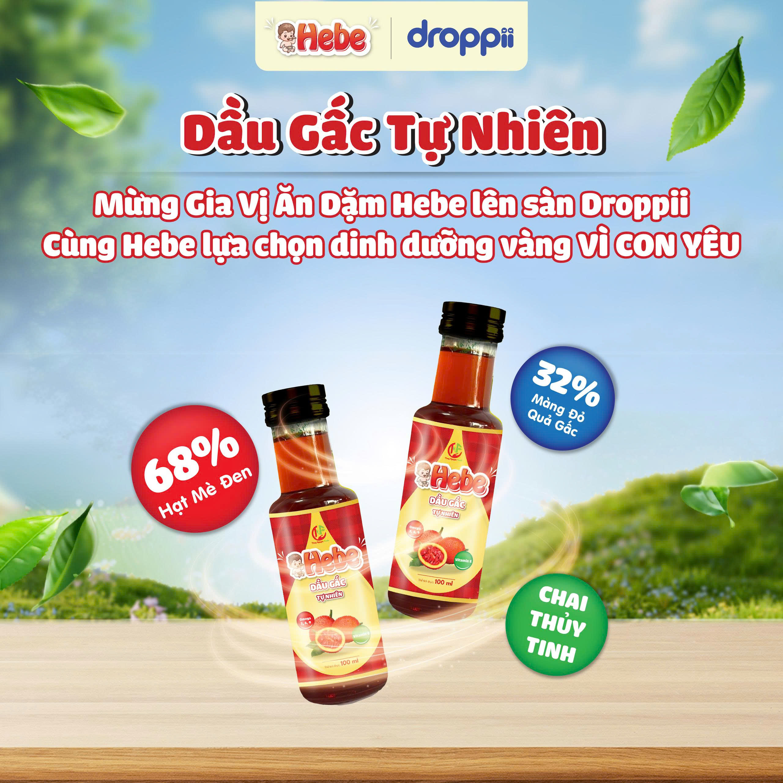 Dầu gấc tự nhiên HEBE (chai 100ml)