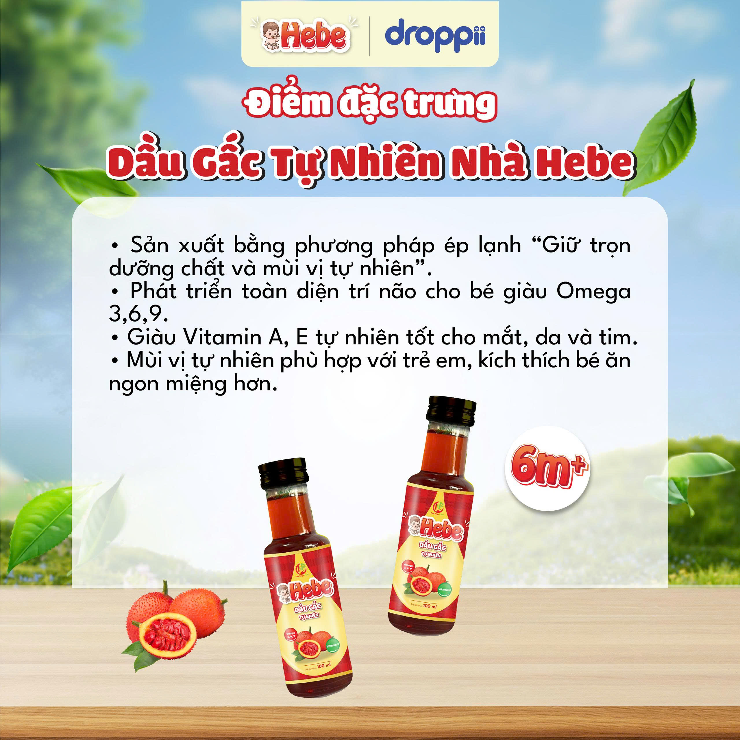 Dầu gấc tự nhiên HEBE (chai 100ml)