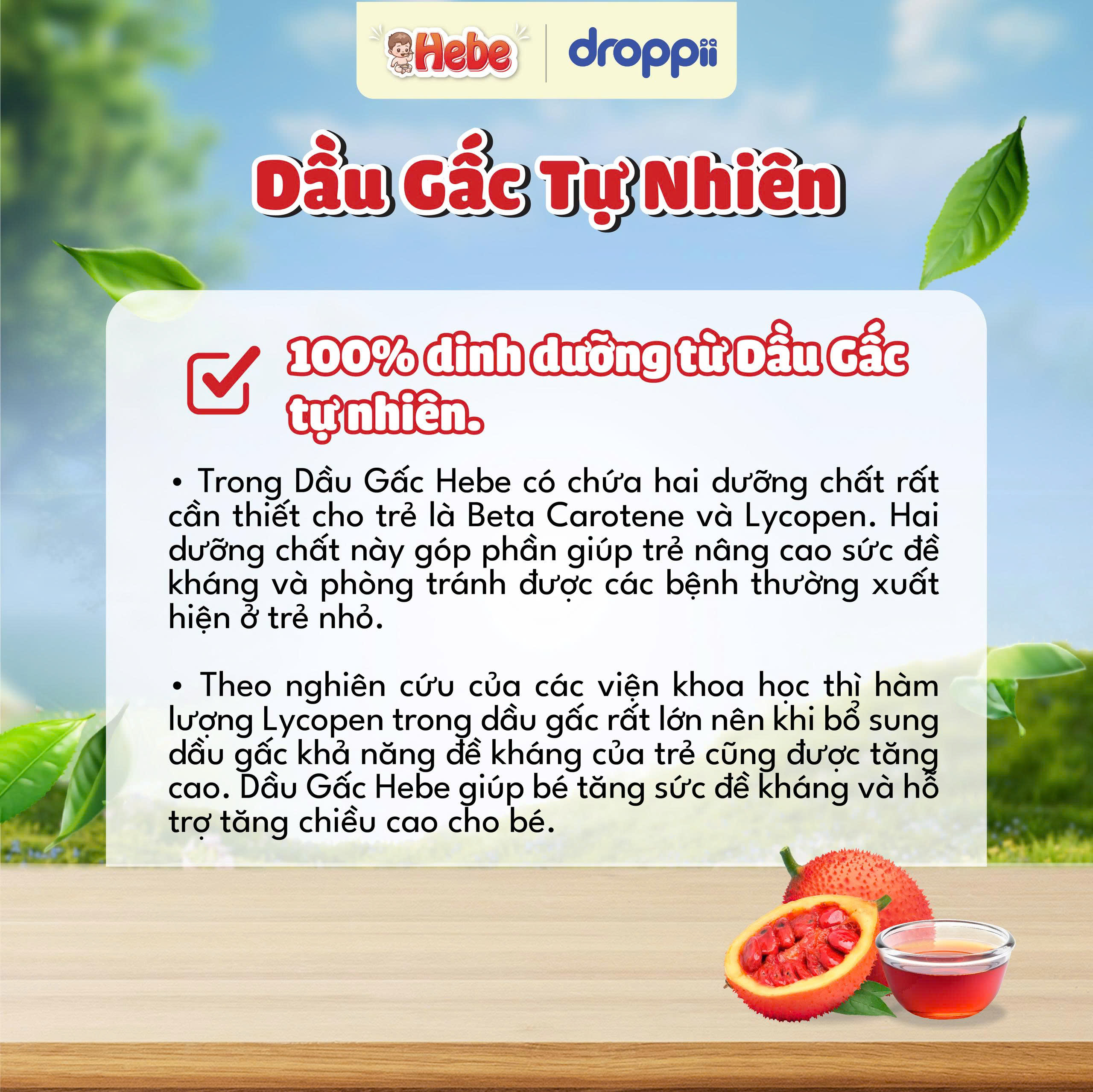 Dầu gấc tự nhiên HEBE (chai 100ml)