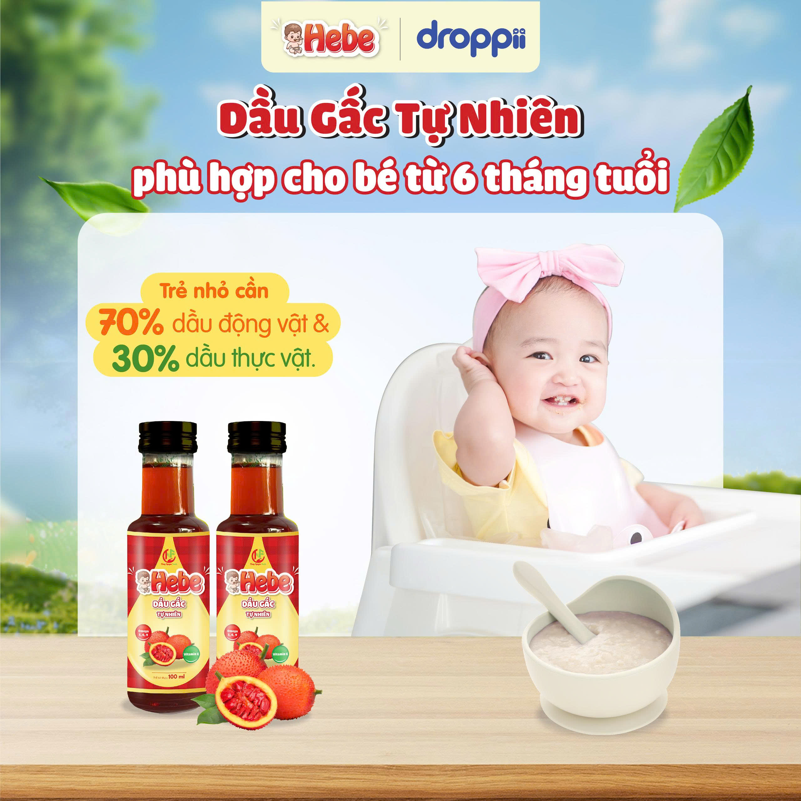 Dầu gấc tự nhiên HEBE (chai 100ml)