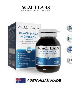 Viên uống bổ thận tăng cường sinh lý Acaci Labs Black Maca & Ginseng Premium Australia 30v