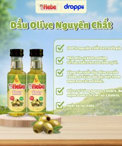 Dầu olive extra virgin HEBE nguyên chất nhập khẩu 100% từ Ý (chai 100ml)