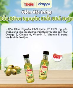 Dầu olive extra virgin HEBE nguyên chất nhập khẩu 100% từ Ý (chai 100ml)