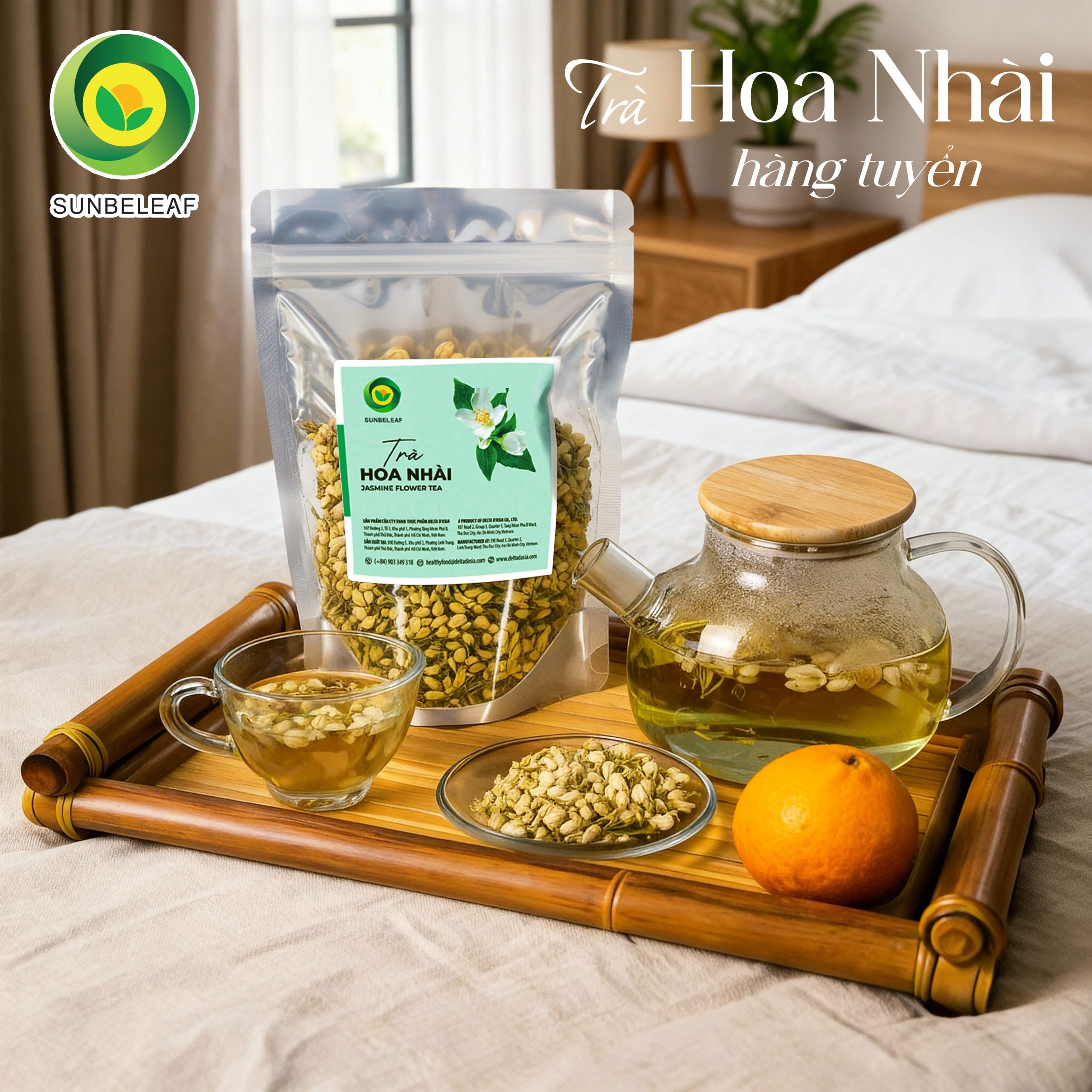 Trà Hoa Nhài Sấy Khô Sunbeleaf – Mang Lại Cảm Giác Thư Thái, Nhẹ Nhàng Sau Mỗi Ngày Bận Rộn – Túi Zip 100g