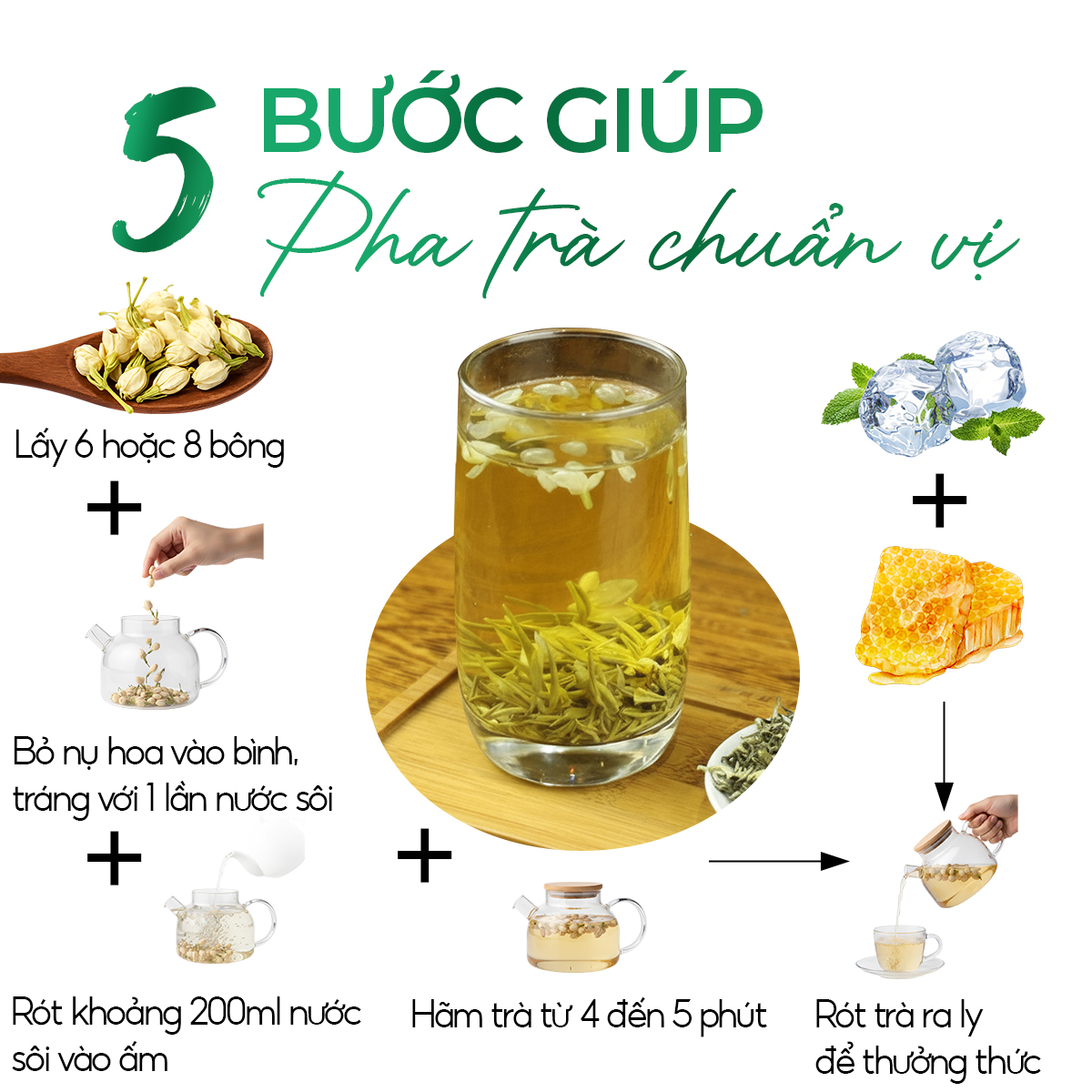 Trà Hoa Nhài Sấy Khô Sunbeleaf – Mang Lại Cảm Giác Thư Thái, Nhẹ Nhàng Sau Mỗi Ngày Bận Rộn – Túi Zip 100g