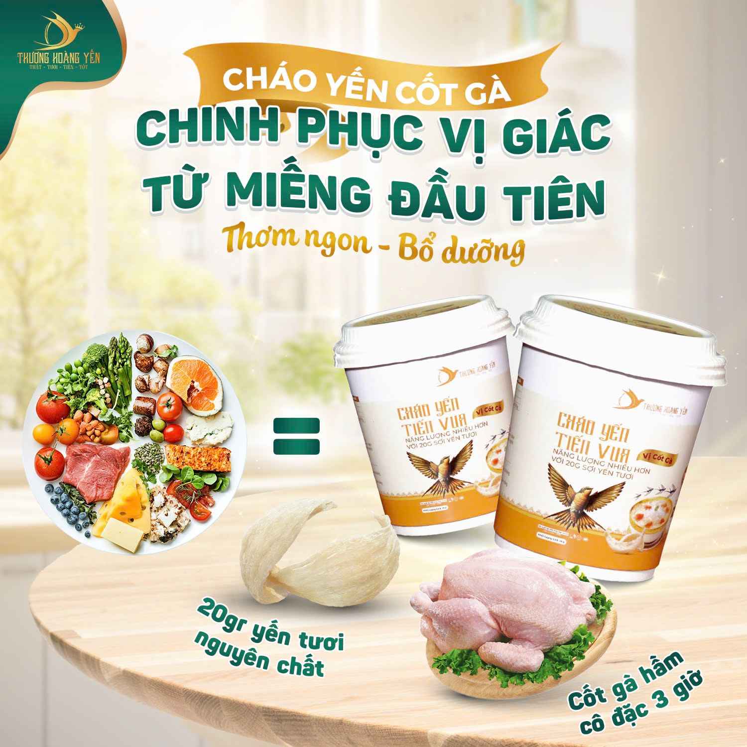 Cốc Cháo yến tiến vua vị Cốt gà THƯỢNG HOÀNG YẾN 20gr