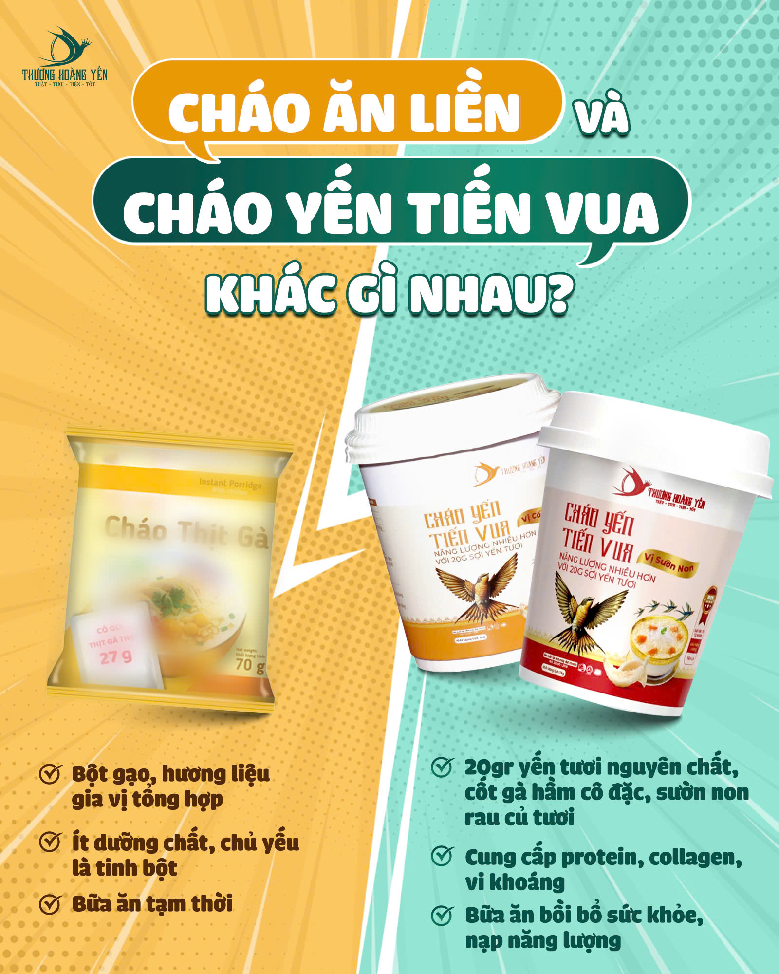 Cốc Cháo yến tiến vua vị Cốt gà THƯỢNG HOÀNG YẾN 20gr