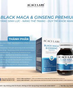 Viên uống bổ thận tăng cường sinh lý Acaci Labs Black Maca & Ginseng Premium Australia 30v
