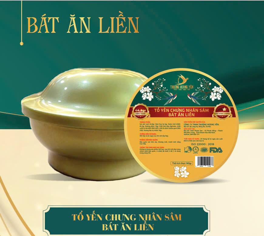 Tổ yến chưng ĂN LIỀN vị Truyền thống THƯỢNG HOÀNG YẾN 140gr