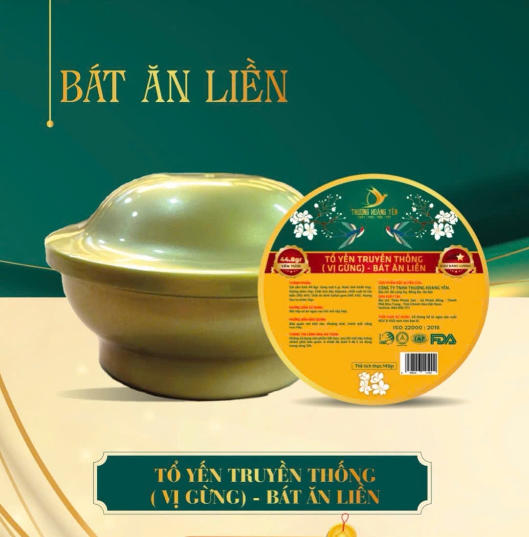 Tổ yến chưng ĂN LIỀN vị Truyền thống THƯỢNG HOÀNG YẾN 140gr