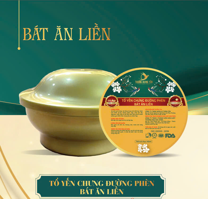 Tổ yến chưng ĂN LIỀN vị Truyền thống THƯỢNG HOÀNG YẾN 140gr