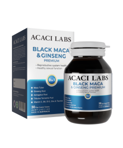Viên uống bổ thận tráng dương tăng cường sinh lý Acaci Labs Black Maca & Ginseng Premium Australia 45v