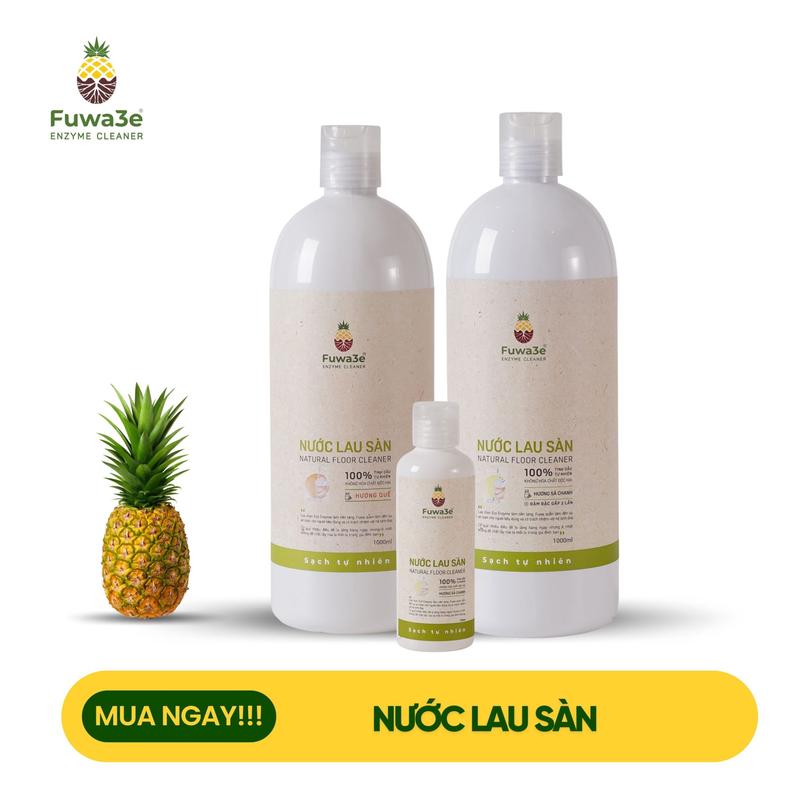 Nước lau sàn tinh dầu Quế FUWA3E 1L