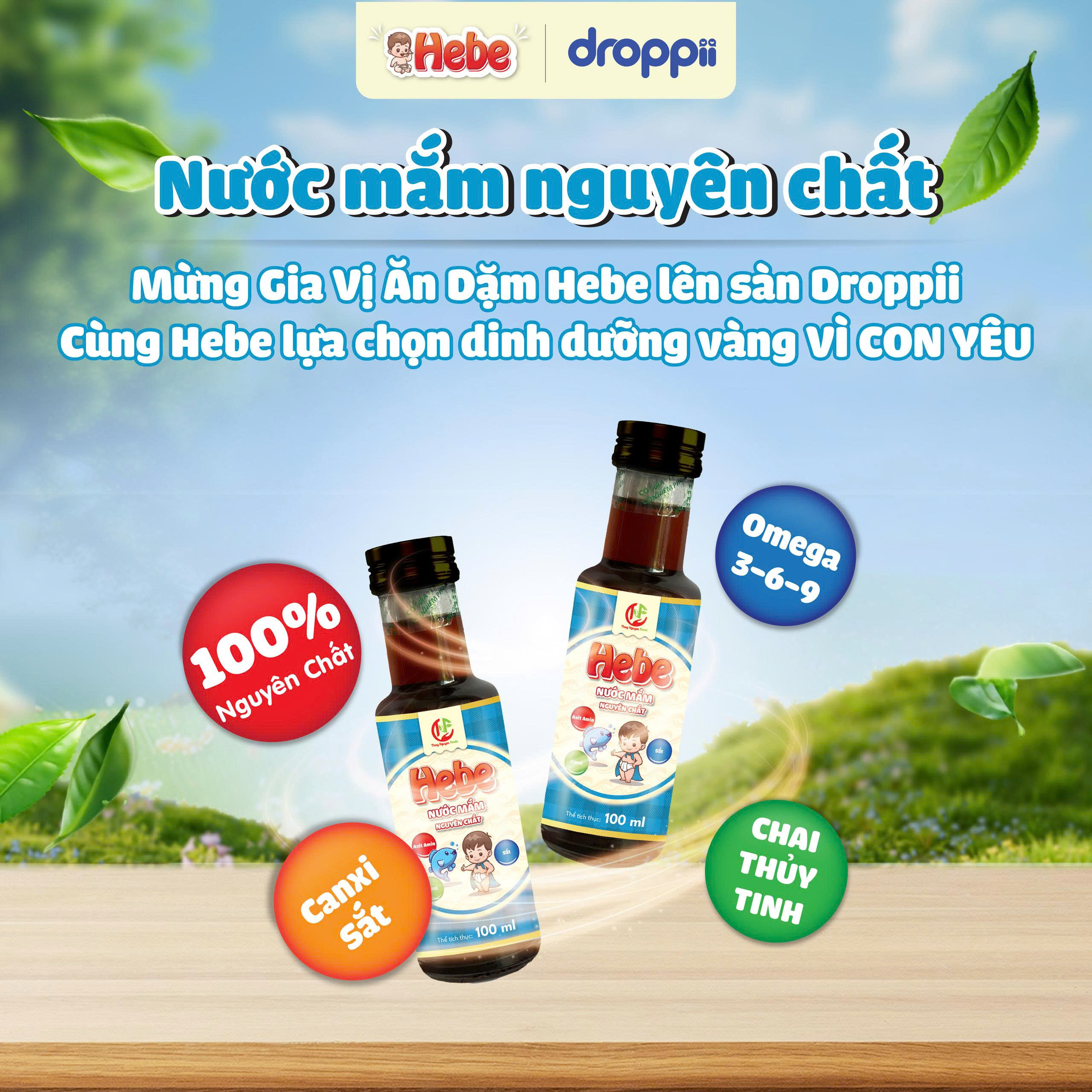 Nước mắm nguyên chất HEBE (chai 100ml)