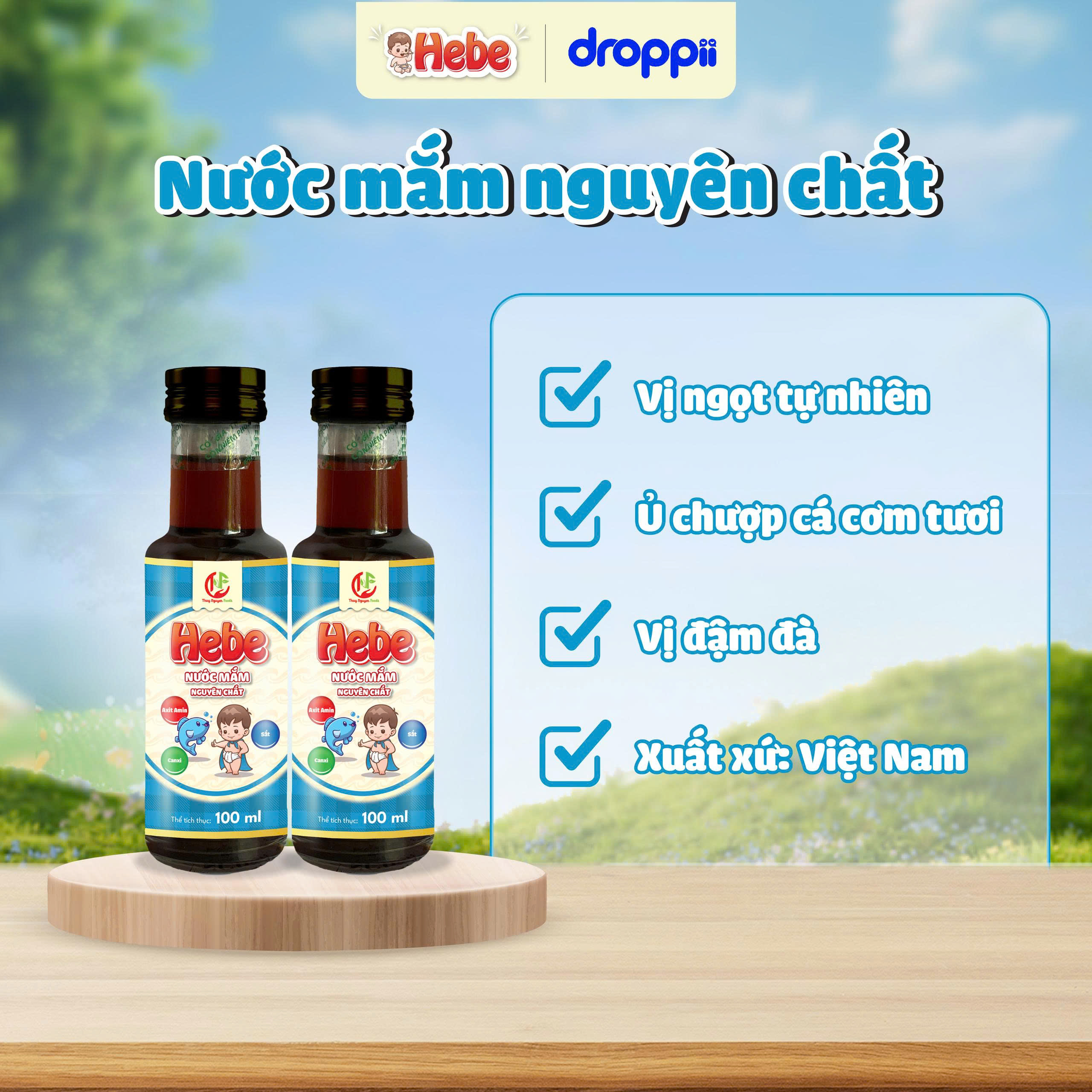 Nước mắm nguyên chất HEBE (chai 100ml)