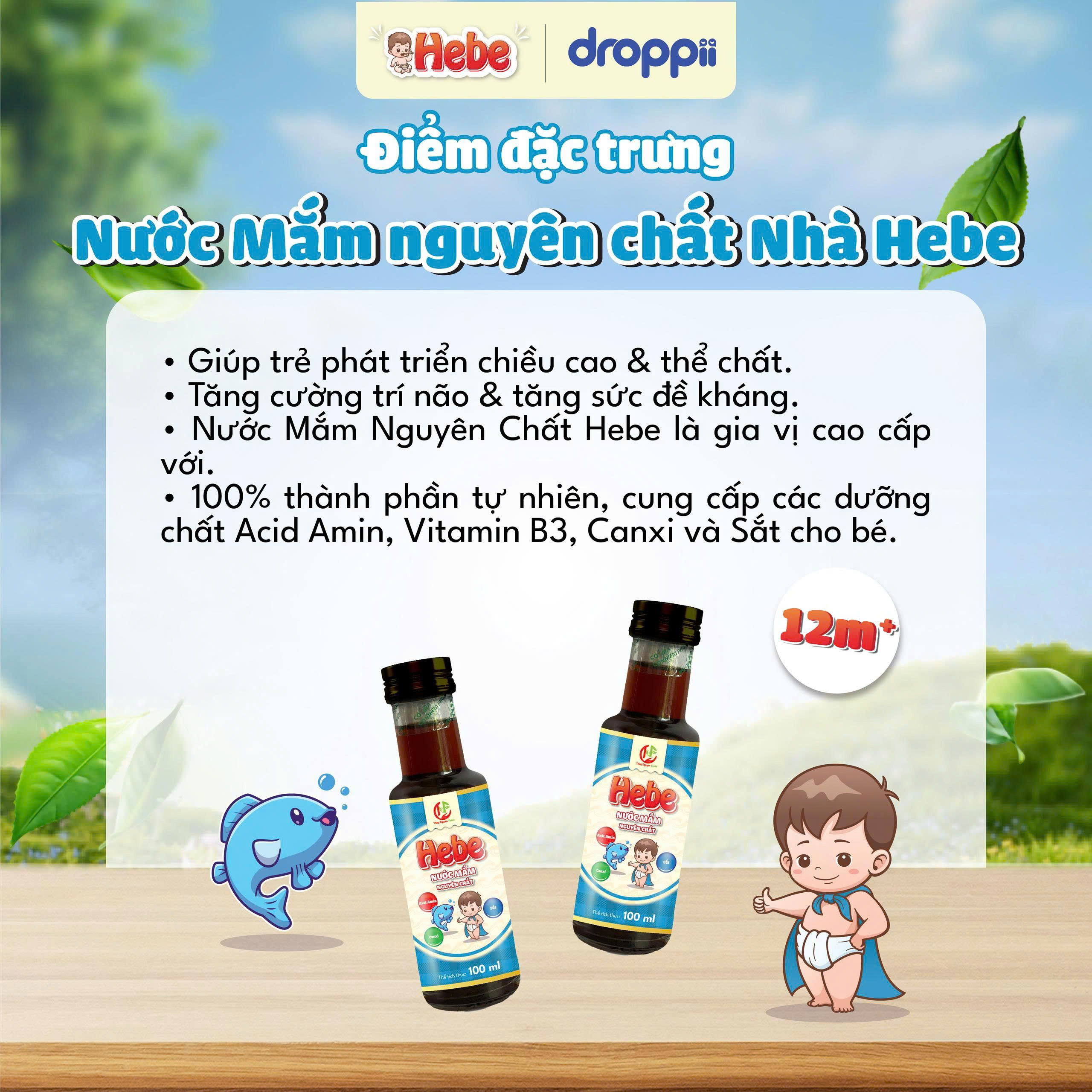 Nước mắm nguyên chất HEBE (chai 100ml)