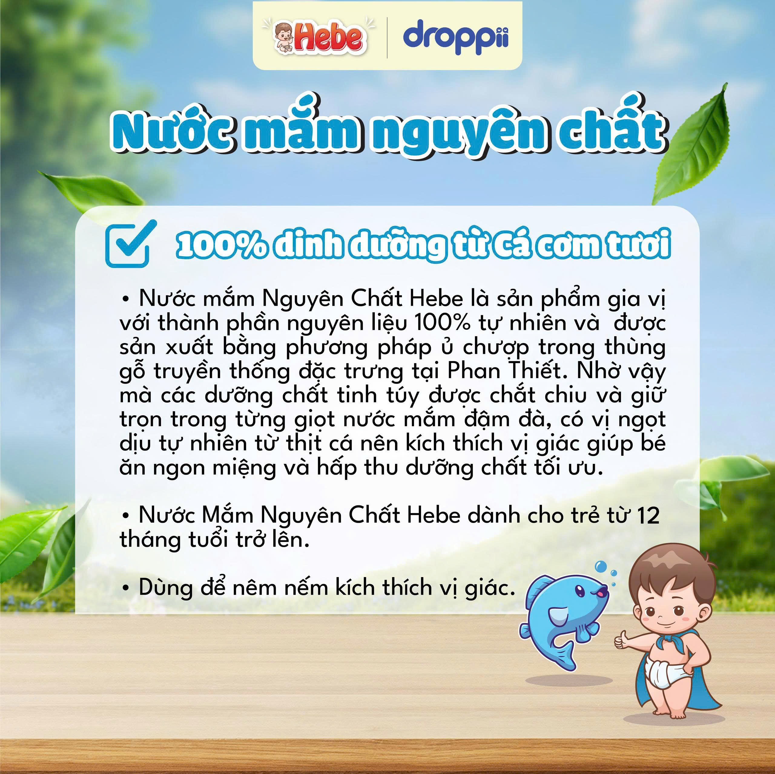 Nước mắm nguyên chất HEBE (chai 100ml)