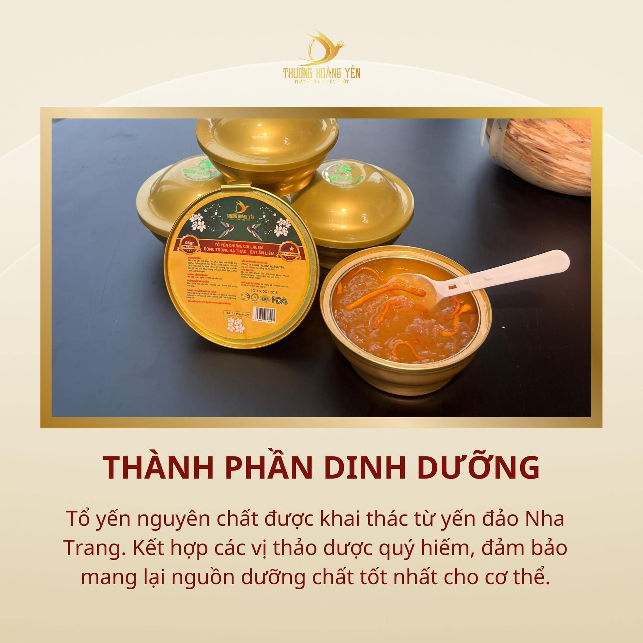 Tổ yến chưng ĂN LIỀN vị Đặc biệt THƯỢNG HOÀNG YẾN 140gr