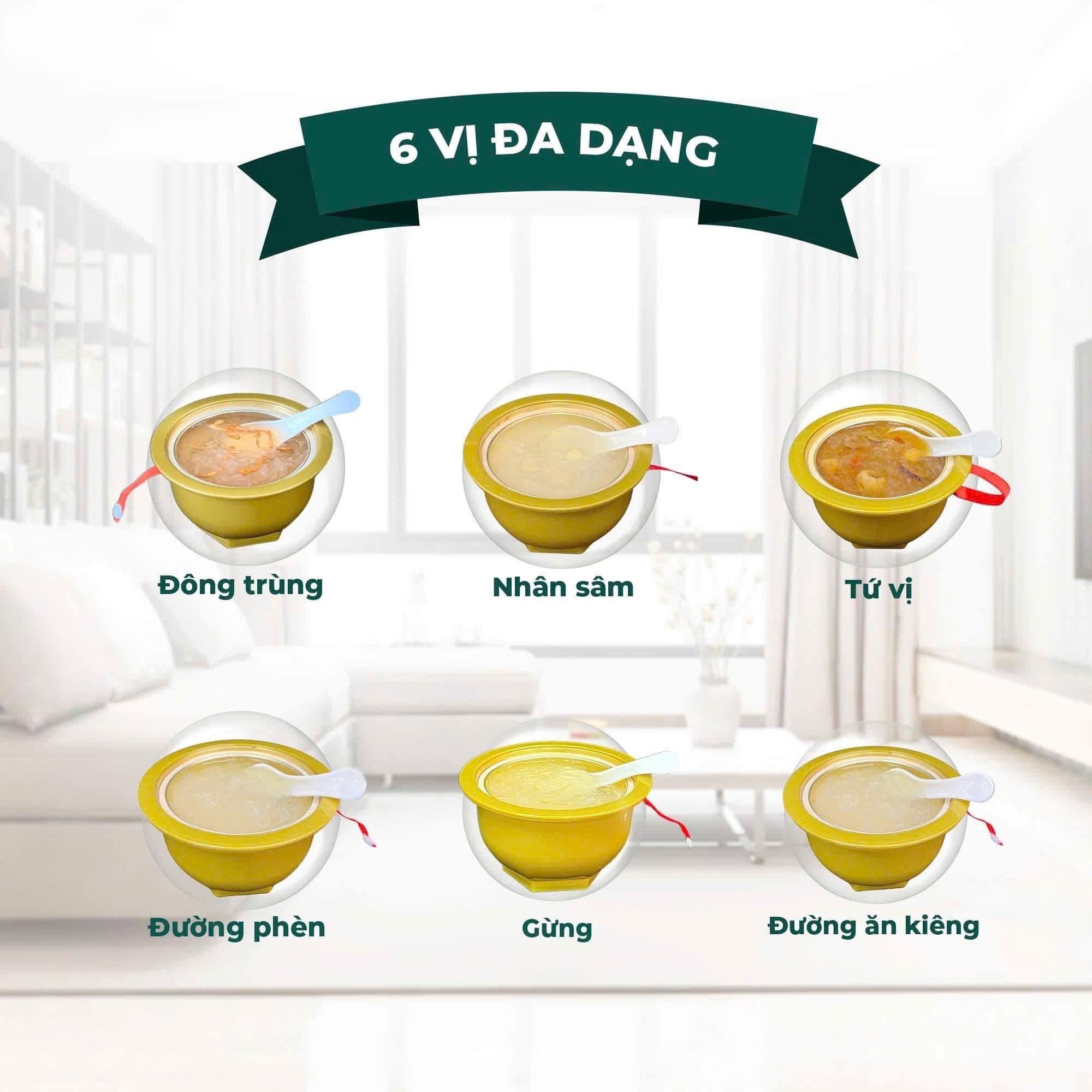 Tổ yến chưng TỰ SÔI Bát vàng các vị THƯỢNG HOÀNG YẾN 140gr