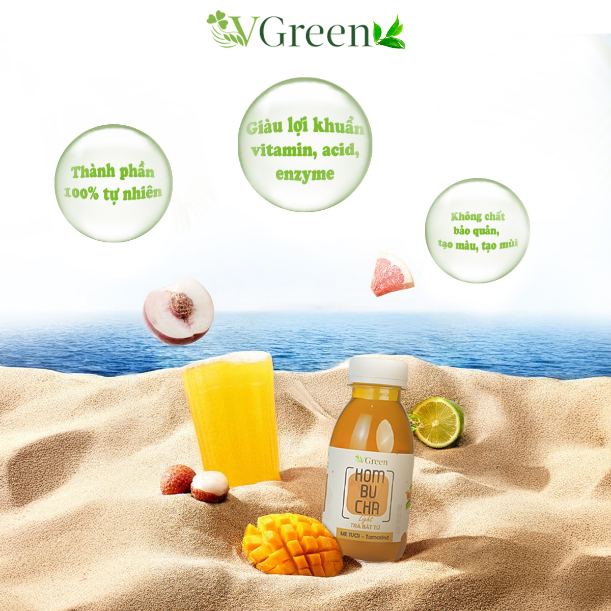 VKombucha Light 250ml Mix Vị (Thùng 24 Chai)