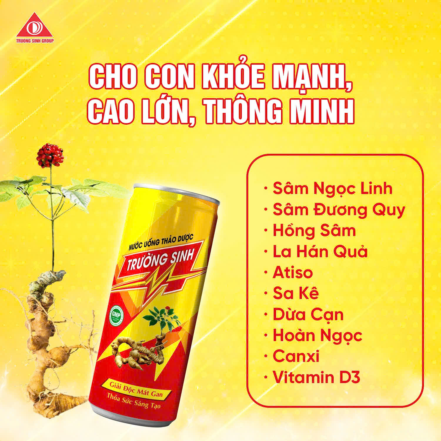 Nước uống thảo dược Trường Sinh thùng 24 lon