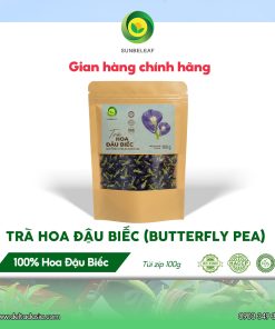 Trà Hoa Đậu Biếc Sunbeleaf – Hoa Khô Pha Trà Và Tạo Màu Thực Phẩm – Túi Zip 100g
