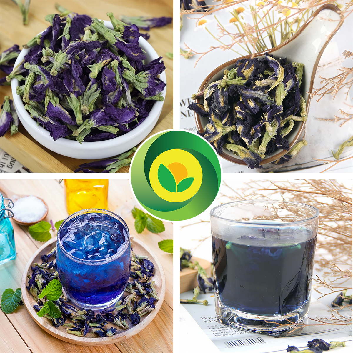 Trà Hoa Đậu Biếc Sunbeleaf – Hoa Khô Pha Trà Và Tạo Màu Thực Phẩm – Túi Zip 100g