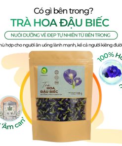 Trà Hoa Đậu Biếc Sunbeleaf – Hoa Khô Pha Trà Và Tạo Màu Thực Phẩm – Túi Zip 100g