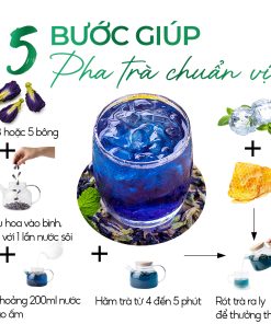 Trà Hoa Đậu Biếc Sunbeleaf – Hoa Khô Pha Trà Và Tạo Màu Thực Phẩm – Túi Zip 100g