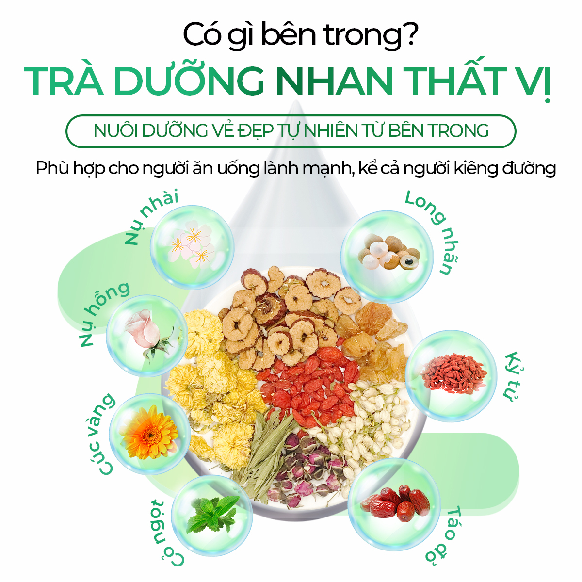 Trà Dưỡng Nhan 7 Vị Long Nhãn Sunbeleaf – Hương Vị Dịu Ngọt, Mang Lại Cảm Giác Thư Thái, Tươi Mới Mỗi Ngày – Túi Zip 20 Gói