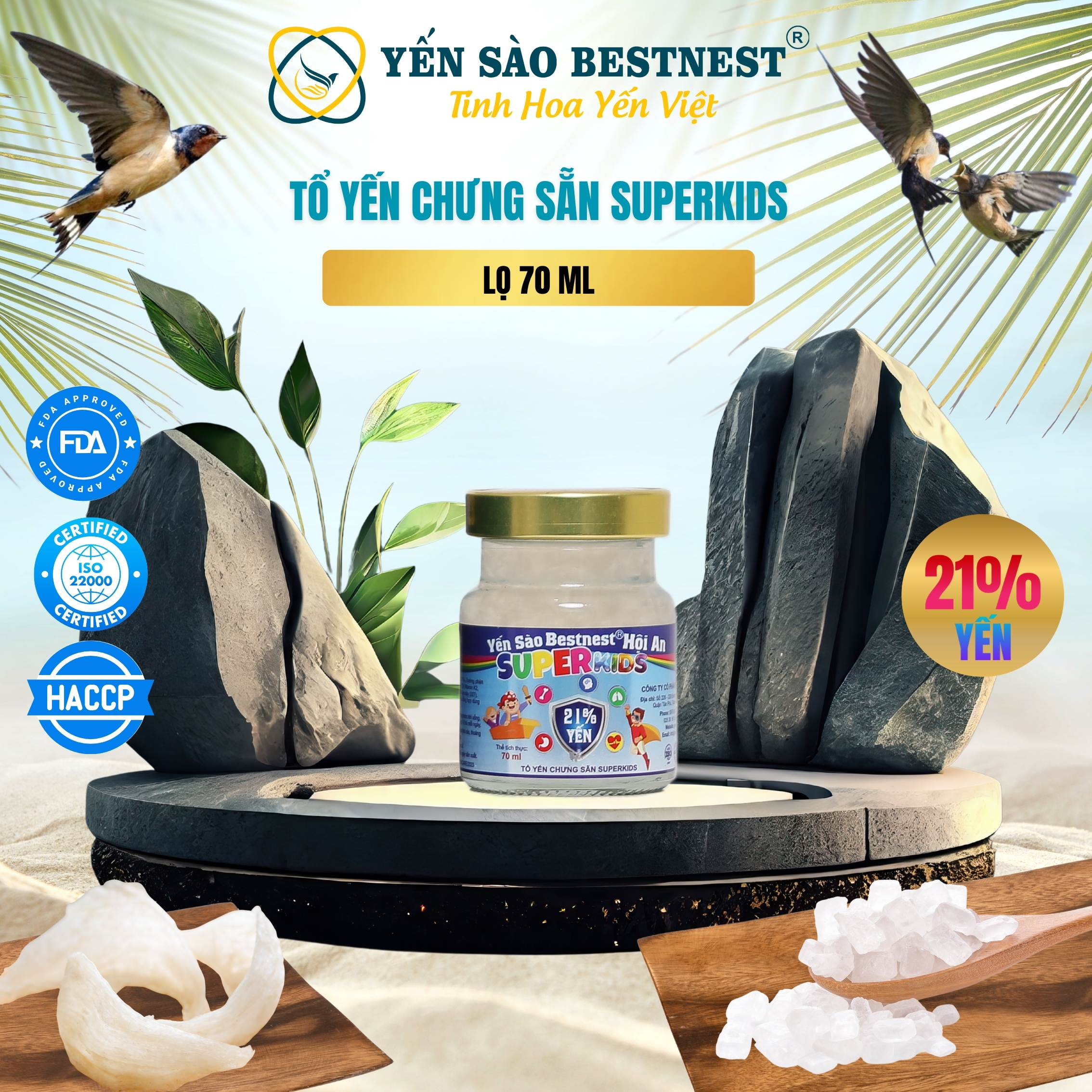 Thùng 30 hũ Yến Sào Chưng Sẵn Bestnest Hội An 21% Ngũ Vị (6 hũ Premium Đông Trùng Hạ Thảo – 6 hũ Lady – 6 hũ Supper Kids – 6 hũ Premom – 6 hũ Parents)
