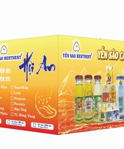Thùng 30 hũ Yến Sào Chưng Sẵn Bestnest Hội An 18% Ngũ Vị (6 hũ Đường Phèn – 6 hũ Kid – 6 hũ Đông trùng hạ thảo – 6 hũ Nhân Sâm – 6 hũ Ăn Kiêng)