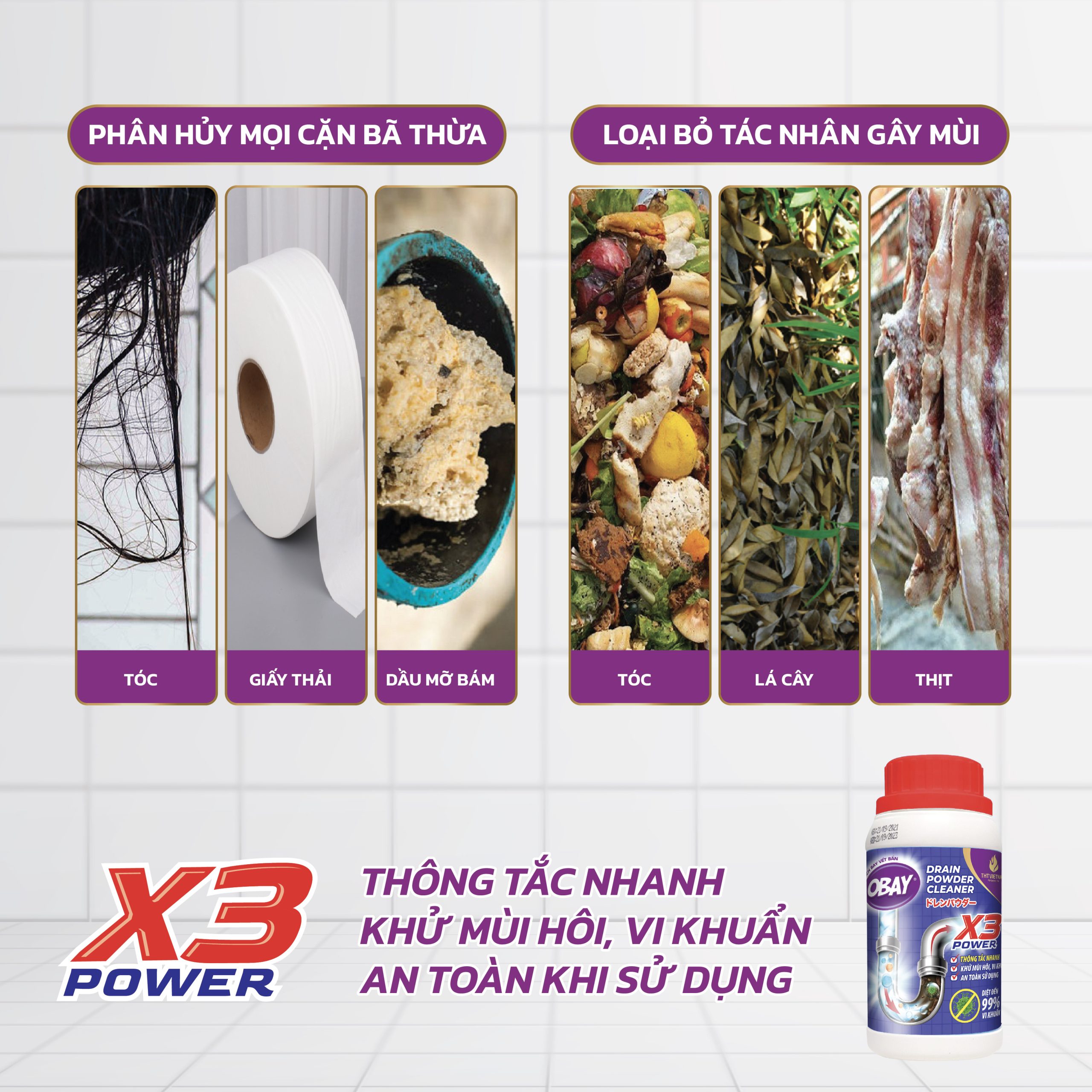 Bột thông tắc cống Obay (250 gram)