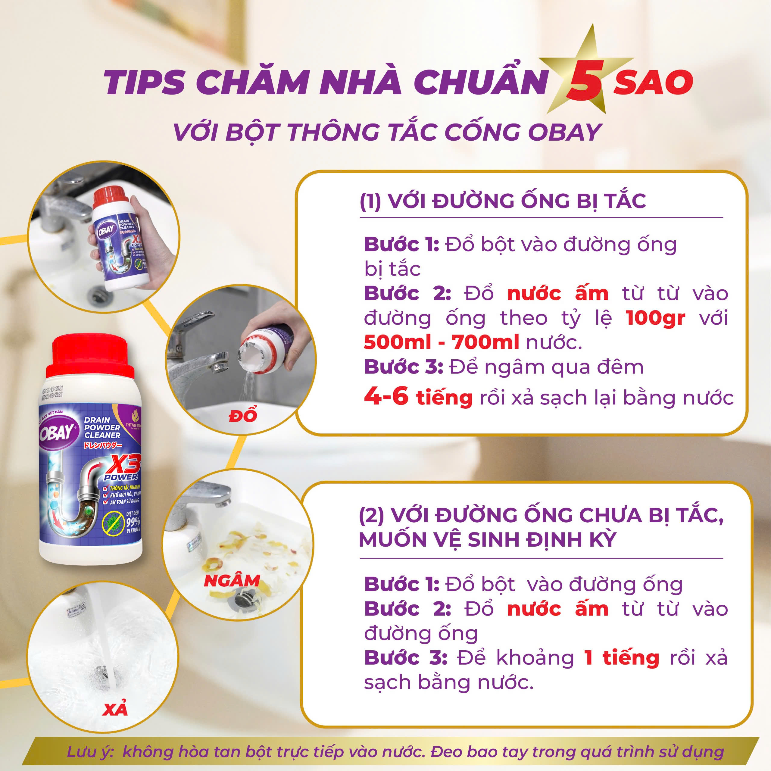 Bột thông tắc cống Obay (250 gram)